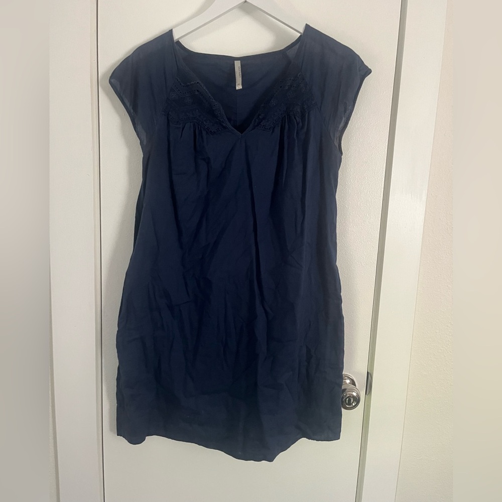 Old Navy Deep Blue Cap Sleeve Mini Dress